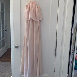 Blush Bridesmaids Dress, Halter top open back!